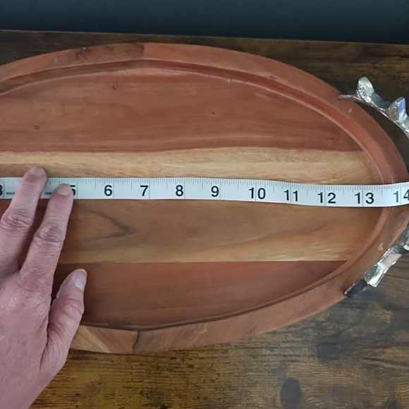 Pewter Stag Deer Wooden Serving Cheese Charcuterie Tray/Platter + Knife- India - Picture 10 of 13